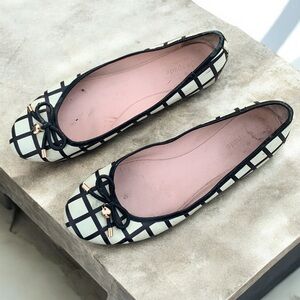 Kate Spade Black and White Checkered Ballet Flats 9.5
